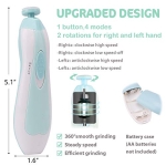 Baby Nail Trimmer Electric Nail File Baby Nail Clippers, Safe Nail Filer Grinder Kit for Newborn Infant Toddler Kids or Adults Toes Fingernails Care Trim Polish, with Led Light and 10 Grinding Heads - Image 6
