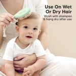 Baby Hair Brush and Comb Set for Newborn - Wooden Baby Hair Brush Set with Soft Goat Bristle, Baby Brush Set for Newborns, Baby Brush and Comb Set Girl, Boy, Toddler Cradle Cap Brush (Oval, Sage) - Image 5