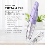 KILINEO Refillable Retractable White Out Correction Tape, Pen Shaped Whiteout Set, White Out Tape, Japanese Aesthetic Cute White Out for Office Supplies, 4 PCS (ZH-87) - Image 6