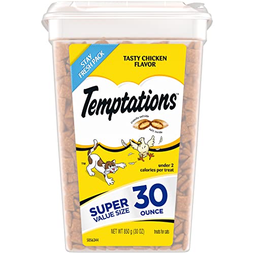 Version 1.0.0 TEMPTATIONS Classic Crunchy and Soft Cat Treats Tasty Chicken Flavor, 30 oz. Tub - Image 1