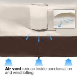 Vailge 2-Seater Heavy Duty Patio Bench Loveseat Cover, 100% Waterproof Outdoor Sofa Cover, Lawn Patio Furniture Covers with Air Vent, Small(Standard), Beige & Brown - Image 3