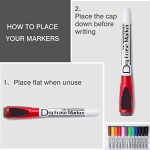Volcanics Magnetic Dry Wipe Pens Dry Erase Markers With Eraser Cap Low Odor Fine Tip Whiteboard Pens Pack of 12,10 Colors - Image 2
