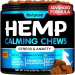 Hemp Calming Chews for Dogs with Anxiety and Stress - Dog Calming Treats - Dog Anxiety Relief - Storms, Barking, Separation - Valerian - Hemp Oil - Calming Treats for Dogs - Made in USA