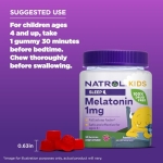 Natrol Kids Melatonin 1mg, Supplement for Restful Sleep, Sleep Gummies for Children, 90 Raspberry-Flavored Melatonin Gummies, 90 Day Supply - Image 2