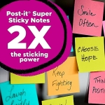 Post-it Super Sticky Notes, 3x3 in, 24 Pads, 2x the Sticking Power, Supernova Neons, Bright Colors, Recyclable - Image 16