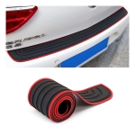 Car Rear Bumper Protector Guard, Anti-Scratch Abrasion Rubber Trunk Door Entry Sill Guard, Non-Slip Vehicle Trim Cover Protection Strip, Car Accessories for Most Cars and SUV (Black/Red/35.4" x2.7) - Image 2