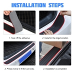 Car Rear Bumper Protector Guard, Anti-Scratch Abrasion Rubber Trunk Door Entry Sill Guard, Non-Slip Vehicle Trim Cover Protection Strip, Car Accessories for Most Cars and SUV (Black/Red/35.4" x2.7) - Image 6