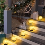 ASOMST 2-Pack Garden Solar Lights Outdoor, Cracked Glass Ball Light Waterproof, Decorative Solar Globe Lights Warm White for Yard Pathway Patio Lawn - Image 7