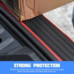 Car Rear Bumper Protector Guard, Anti-Scratch Abrasion Rubber Trunk Door Entry Sill Guard, Non-Slip Vehicle Trim Cover Protection Strip, Car Accessories for Most Cars and SUV (Black/Red/35.4" x2.7) - Image 3