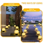 ASOMST 2-Pack Garden Solar Lights Outdoor, Cracked Glass Ball Light Waterproof, Decorative Solar Globe Lights Warm White for Yard Pathway Patio Lawn - Image 8