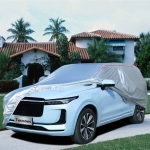 Tecoom Hard Shell Zipper Design Waterproof UV-Proof Windproof Car Cover for All Weather Indoor Outdoor Fit 206-215 Inches Full-Size SUV/Van - Image 5