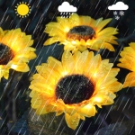 Homeleo Upgraded 4-Flower Solar Sunflower Lights for Yard Decor,Waterproof Outdoor Garden Decorative Artificial Flowers Stake Ornaments for Lawn Patio Porch Flowerbed Thanksgiving Cemetery Decorations - Image 7