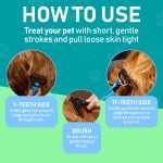 Maxpower Planet Pet Grooming Brush - Double Sided Shedding, Dematting Undercoat Rake for Dogs, Cats - Extra Wide Dog Grooming Brush, Dog Brush for Shedding, Cat Brush, Reduce Shedding by 95%, Blue - Image 4