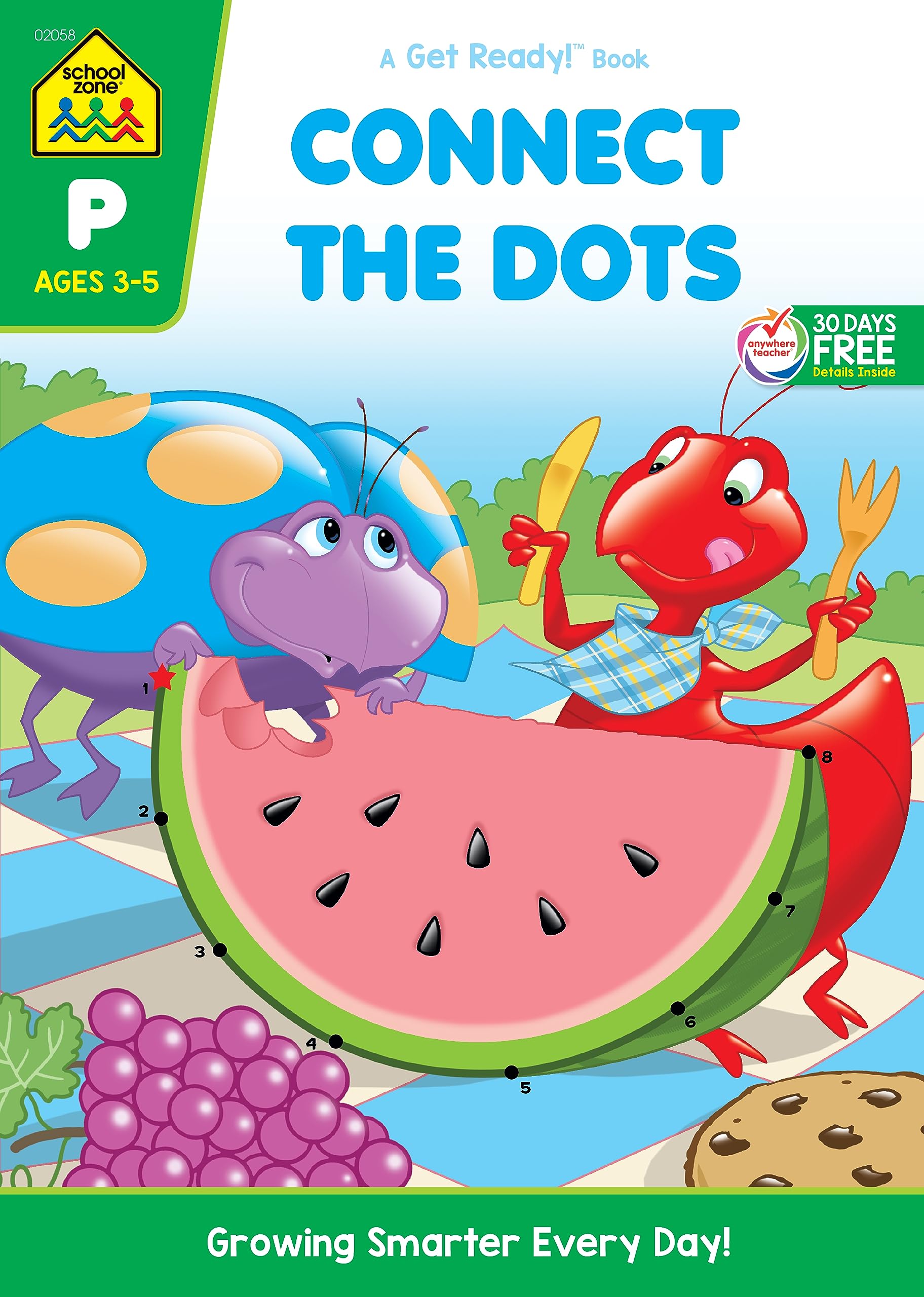Version 1.0.0 School Zone - Connect the Dots Workbook - 32 Pages, Ages 3 to 5, Preschool, Kindergarten, Dot-to-Dots, Counting, Number Puzzles, Numbers 1-10, Coloring, and More (School Zone Get Ready!™ Book Series) - Image 1