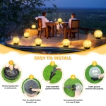 ASOMST 2-Pack Garden Solar Lights Outdoor, Cracked Glass Ball Light Waterproof, Decorative Solar Globe Lights Warm White for Yard Pathway Patio Lawn - Image 3