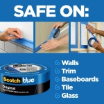 ScotchBlue Original Multi-Surface Painter's Tape, 0.94 Inches x 60 Yards, 1 Roll, Blue, Paint Tape Protects Surfaces and Removes Easily, Multi-Surface Painting Tape for Indoor and Outdoor Use - Image 4