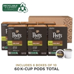 Peet's Coffee, Dark Roast Decaffeinated Coffee K-Cup Pods for Keurig Brewers - Decaf House Blend , 10 count (Pack of 6) - Image 8