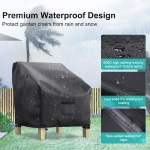 BROSYDA Patio Chair Covers for Outdoor Furniture Waterproof 2 Pack, Lawn Chair Covers 600D Heavy Duty Oxford Cloth, Large Covers for Lounge Lawn Deep Seat Black 38" W x 31" D x 29" H - Image 6