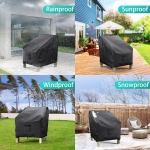 BROSYDA Patio Chair Covers for Outdoor Furniture Waterproof 2 Pack, Lawn Chair Covers 600D Heavy Duty Oxford Cloth, Large Covers for Lounge Lawn Deep Seat Black 38" W x 31" D x 29" H - Image 7