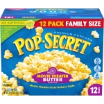 Pop Secret Microwave Popcorn, Movie Theater Butter, Flavor, 3 Oz Sharing Bags, 12 Ct